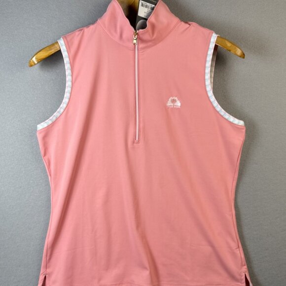 New W/ Logo Fairway & Greene Darcy Sleeveless Polo Womens Size M Frose MSRP $118 - Picture 3 of 13
